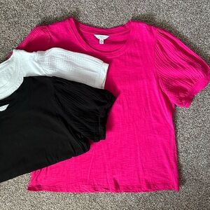 Time and True Short Puff Sleeve Pullover Top - set of 3